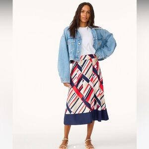 NWT Unsubscribed Printed Silk Charmeuse Skirt